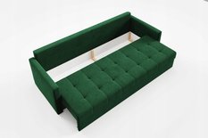 Kanapa IVIO 230x87x86 cm sofa z funkcją spania rozkładana velvet welur zielona do salonu - Miniaturka zdjęcia nr 7