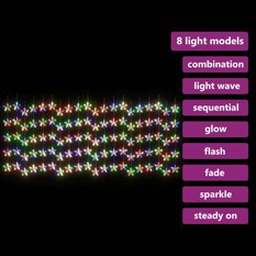 Zasłona świetlna gwiazdki 500 LED 8 funkcji kolorowe do salonu - Miniaturka zdjęcia nr 3