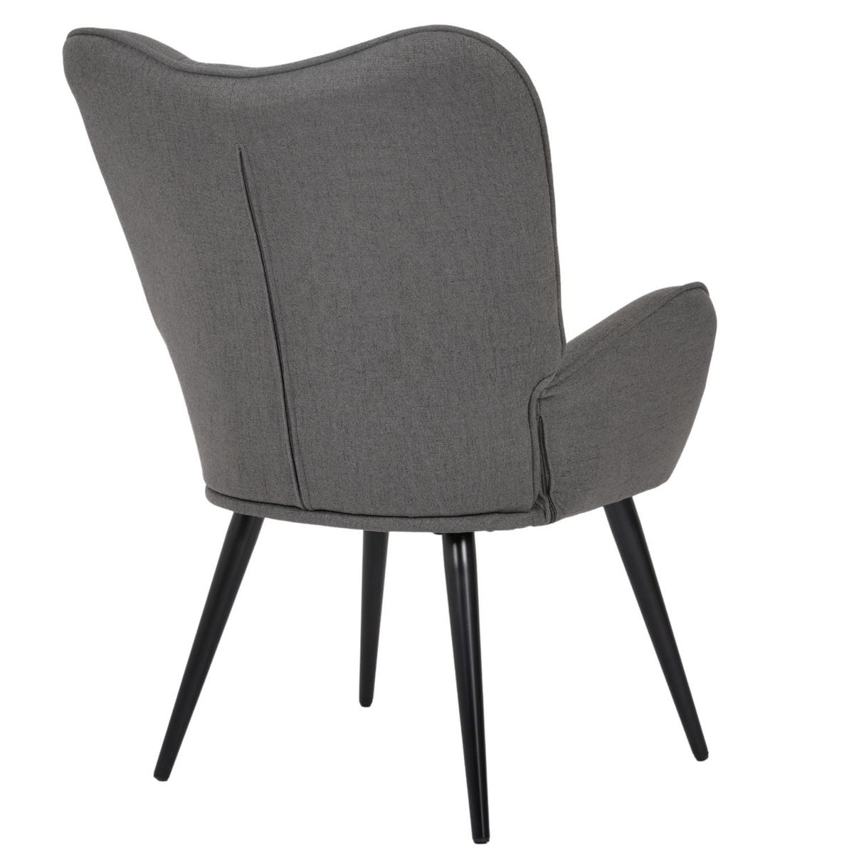Fotel uszak tapicerowany wypoczynkowy 69x63x89 cm do salonu biura nogi czarne, ciemnoszary nr. 4