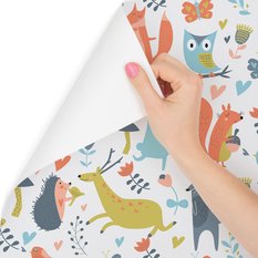 Tapeta dla dzieci – Leśne zakochane zwierzątka  - Miniaturka zdjęcia nr 3