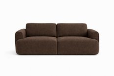 Kanapa z funkcją spania ITALY 253x110x71 cm trzyosobowa sofa rozkładana tkanina FLOW brązowa - Miniaturka zdjęcia nr 3