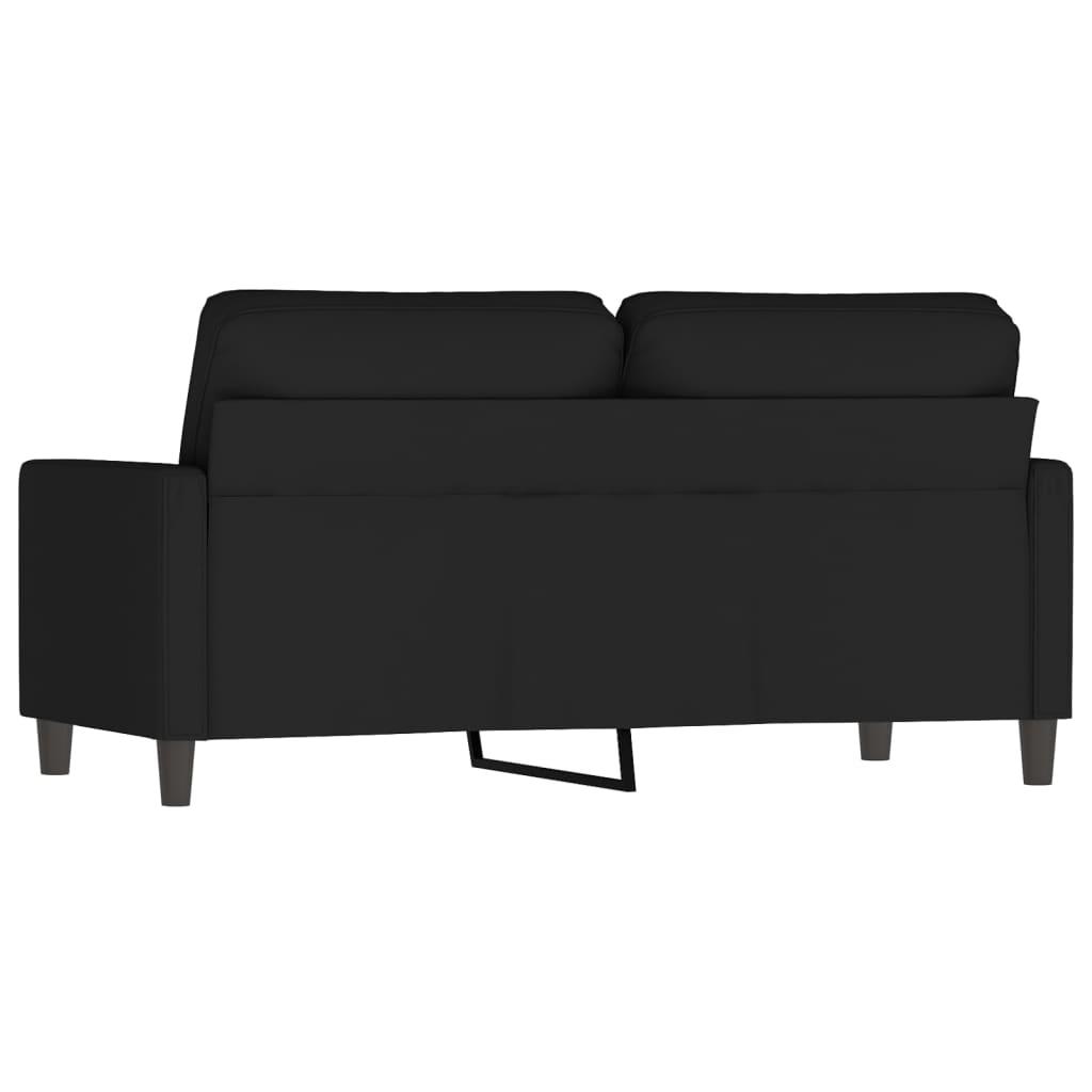 Sofa 158x77x80 cm 2-osobowa tapicerowana aksamitem czarna do salonu nr. 5