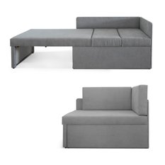 Sofa rozkładana dziecięca Viluś 108x81x78 cm narożnik jednoosobowy do pokoju z funkcją spania i przechowywania dla dzieci szary - Miniaturka zdjęcia nr 12