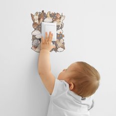 Naklejka Pod Kontakt Do Pokoju Dzieci Zwierzątka 20x20 Chmurki Kropki Gwiazdki - Miniaturka zdjęcia nr 5