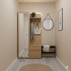 Garderoba do przedpokoju DUO 180x95x35 cm z lustrem wieszakami szafka na buty dąb cremona - Miniaturka zdjęcia nr 3