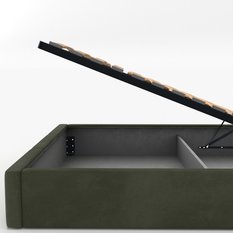 Łóżko Pojedyncze 90x200cm łóżko tapicerowane z pojemnikiem khaki do sypialni wezgłowie 120 cm - Miniaturka zdjęcia nr 10