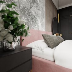 Łóżko tapicerowane do sypialni 180x200x88 cm podwójne z pojemnikiem basic różowe - Miniaturka zdjęcia nr 5