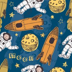 Tapeta Ścienna KOSMOS Rakiety Gwizdy Astronauta  - Miniaturka zdjęcia nr 6