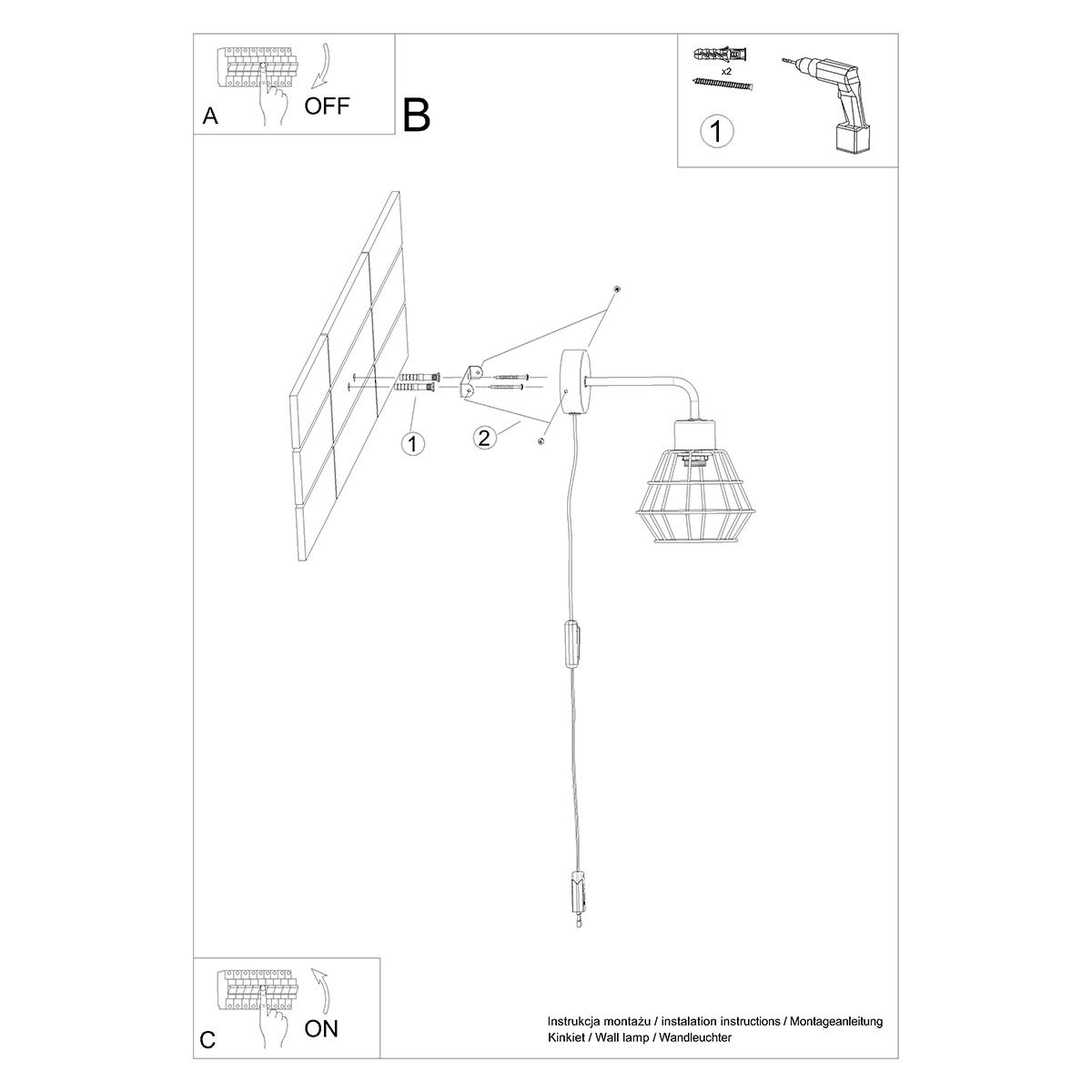 Kinkiet SUBA czarny 23x23x15cm nowoczesna lampa E14 do salonu nr. 7