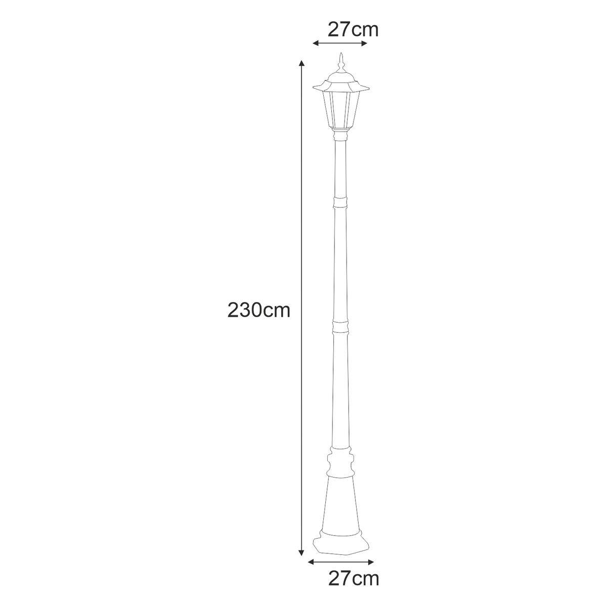 Lampa ogrodowa stojąca K-7064A/1 / STANDARD 27x230x27 cm do ogrodu czarny/złoty nr. 2