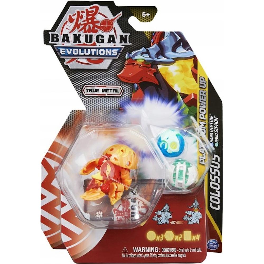 Bakugan evolutions platinum power up 3-pak metal colossus riptide siphon dla dziecka 