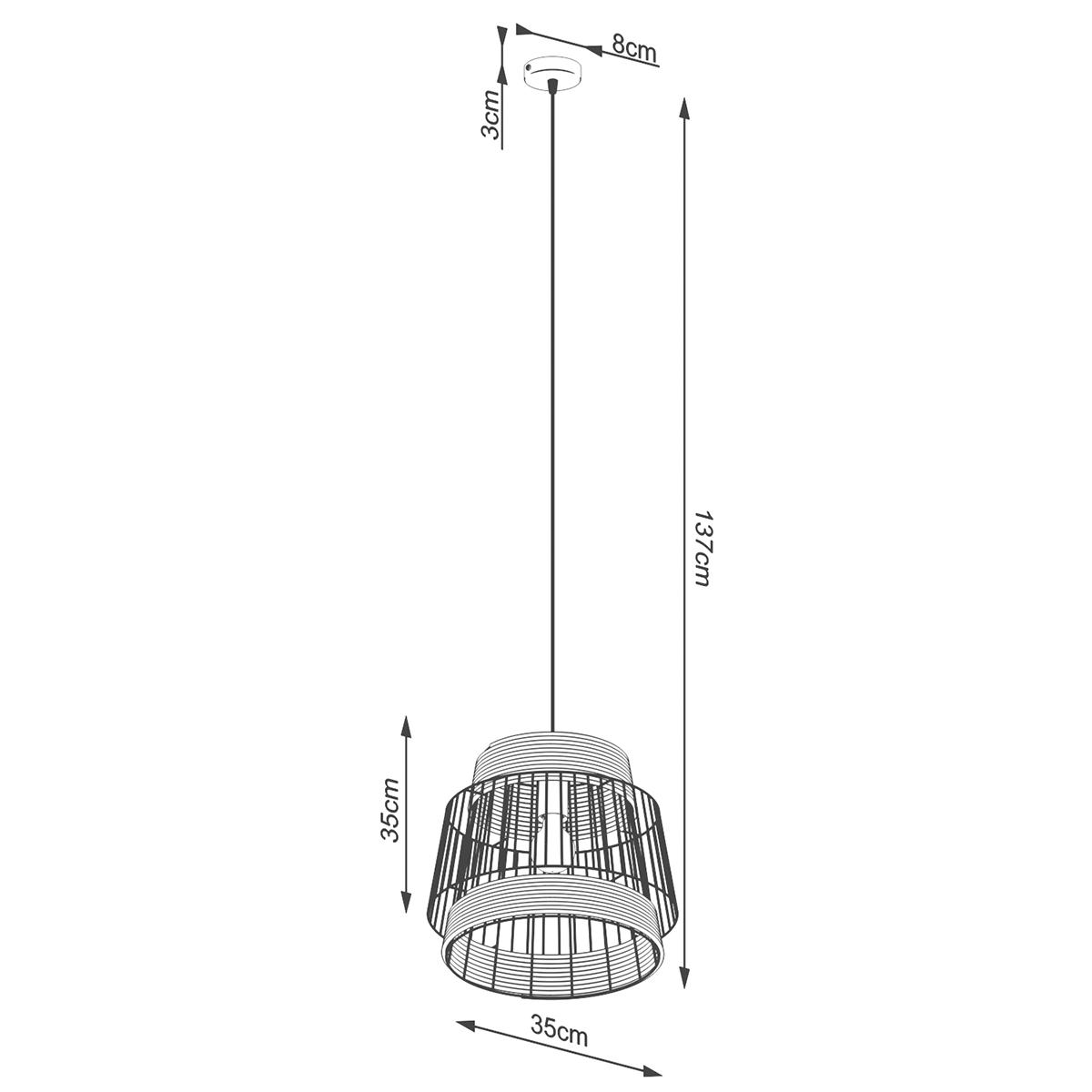 Lampa wisząca BRILO 137x35x35cm nowoczesna E27 do salonu nr. 5