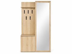 Garderoba do przedpokoju DUO 180x95x35 cm z lustrem wieszakami szafka na buty dąb sonoma prawa - Miniaturka zdjęcia nr 2