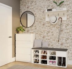 Szafka na obuwie TALLIN 49x110x35 cm do przedpokoju biała - Miniaturka zdjęcia nr 9