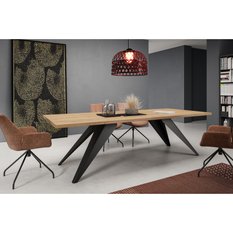 Stół rozkładany 140x80x76 cm prostokątny Harmonia gold craft oak do jadalni - Miniaturka zdjęcia nr 3