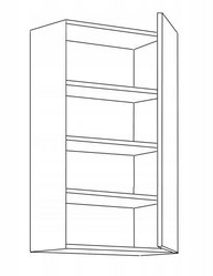 Szafka kuchenna 50x31x90 cm górna z półkami wysoka dąb artisan biały połysk do kuchni - Miniaturka zdjęcia nr 2
