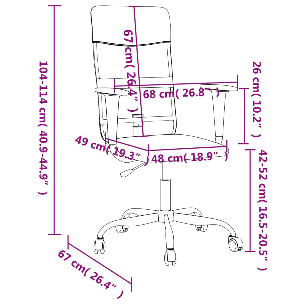 Krzesło obrotowe 114x68x67 cm biurowe regulowane jasnoszare tkanina fotel do biura lub pokoju czy gabinetu nr. 8