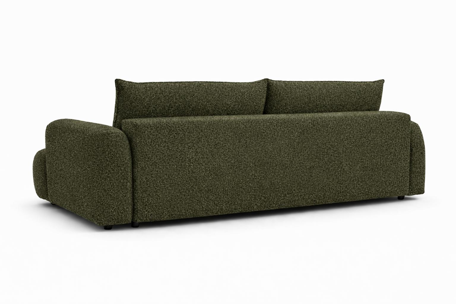 Kanapa z funkcją spania Mediolan 250x112x90 cm rozkładana trzyosobowa tkanina LOOP zieleń nr. 5