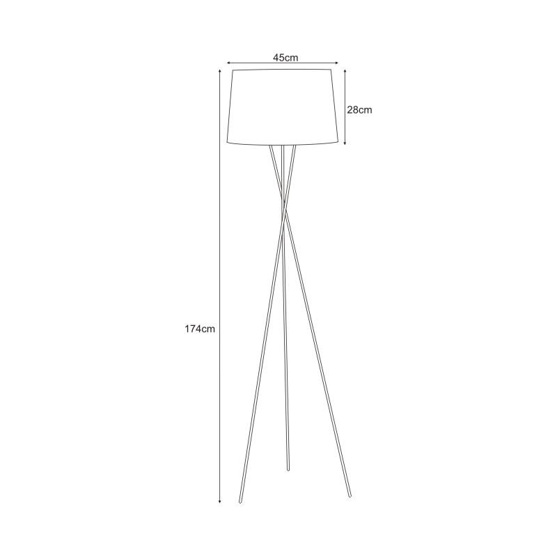 Lampa podłogowa K-4373 REMI GRAY 45x174x28 cm do salonu lub pokoju szary nr. 3