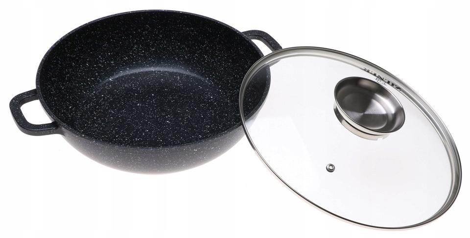 Garnek 28cm 3,3l niski marmurowy wok indukcja do kuchni nr. 2