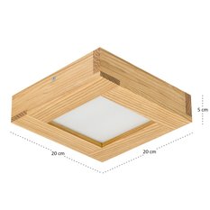 Panel LED 20 x 20 x 5 cm plafon z drewna rustykalny 18W do salonu - Miniaturka zdjęcia nr 4