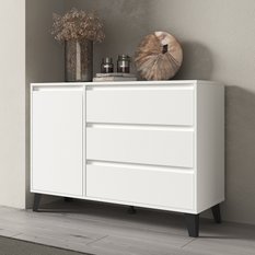 Komoda SCANDI  1D3S 110x78,5x39 cm z szufladami i szafką do pokoju i salonu biała - Miniaturka zdjęcia nr 9