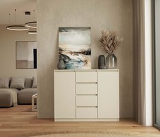 Komoda Malwa 97x120x40 cm do salonu sypialni kaszmir beż - Miniaturka zdjęcia nr 9