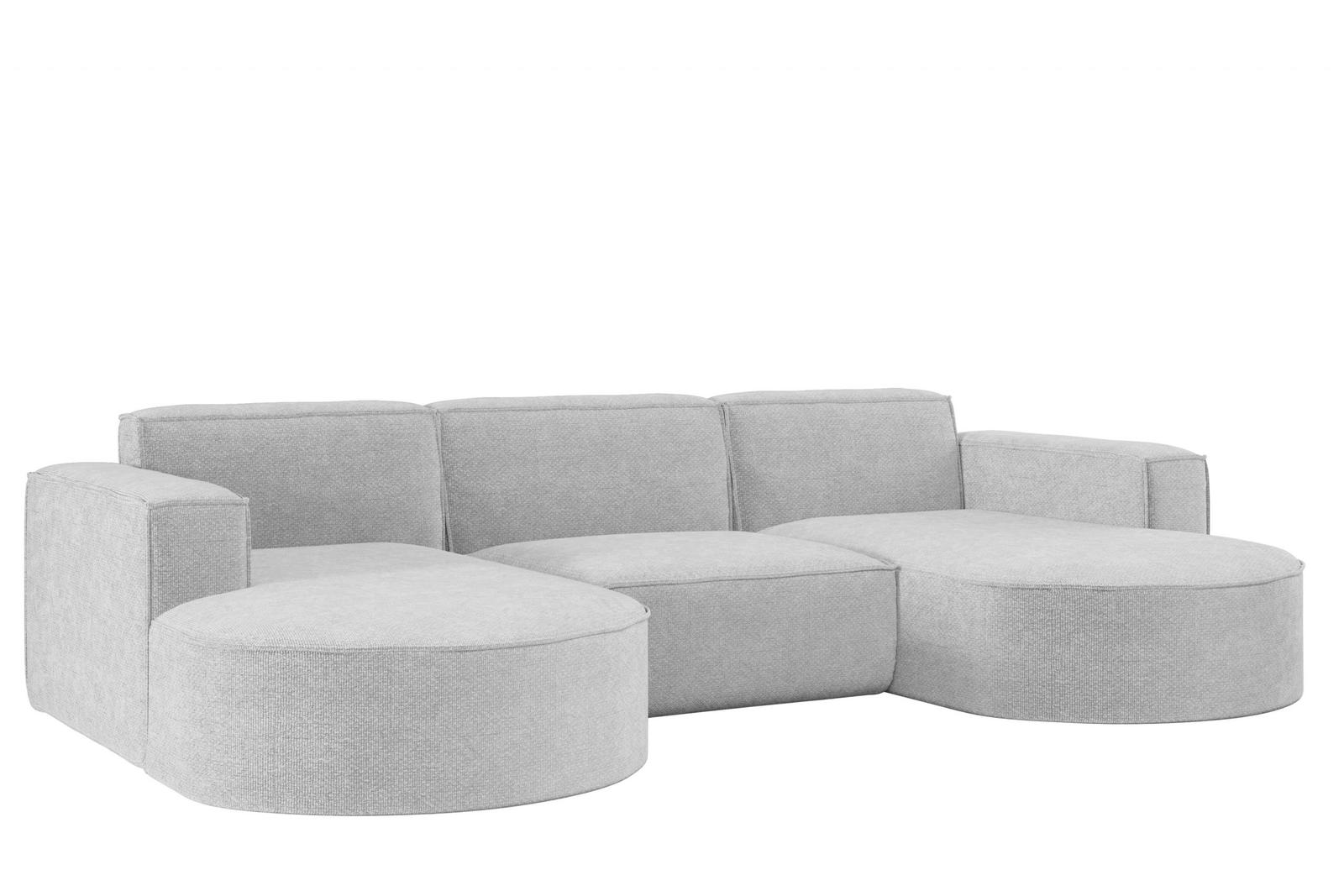 Sofa MODENA STUDIO 299x165x78 cm w kształcie U bez funkcji spania do salonu NORDIC szara