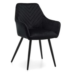 Krzesło VASTO czarne tapicerowane welurem do jadalni lub salonu 