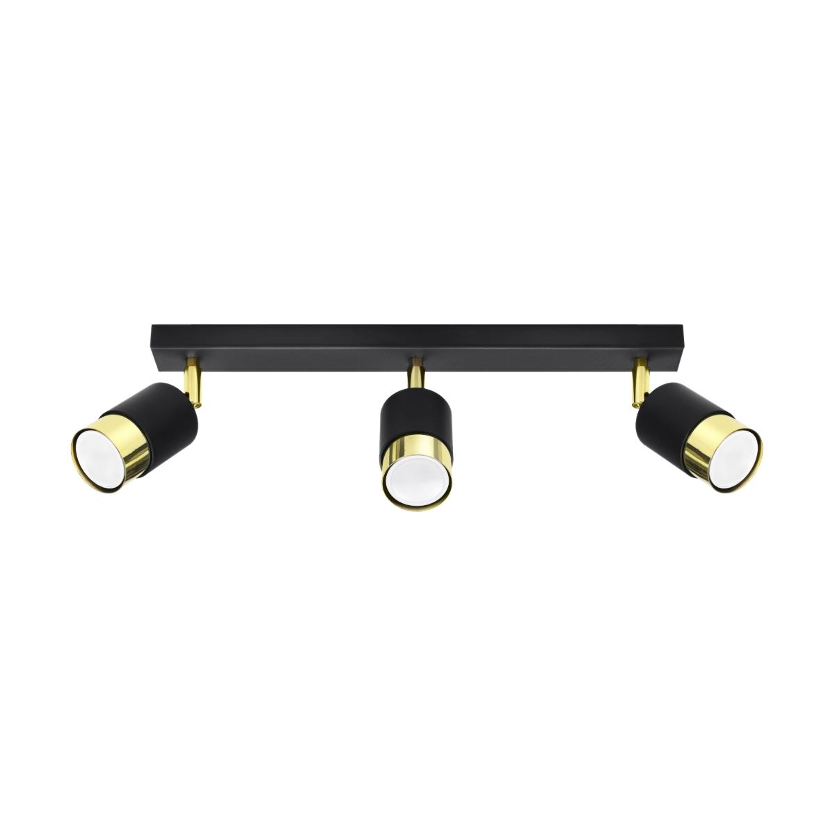 Plafon NERO 3 czarny/złoty 18x5x45cm nowoczesna lampa GU10 do salonu  nr. 1