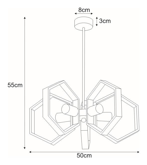 Lampa wisząca K-4724 HONEY 50x55x50 cm do salonu lub pokoju czarny/złoty nr. 3