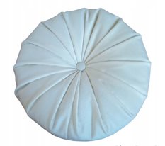 Poduszka dekoracyjna ozdobna okrągła welur biała