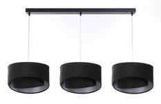 Lampa 114x88x86 cm na listwie z 3 asymetrycznymi abażurkami czarno srebrna - Miniaturka zdjęcia nr 4