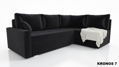 Narożnik Fino 74x228x145 cm do salonu rozkładany z funkcją spania kronos czarny - Miniaturka zdjęcia nr 1