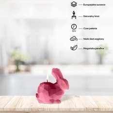 Świeca Rabbit Low-Poly Pink Small - Miniaturka zdjęcia nr 2