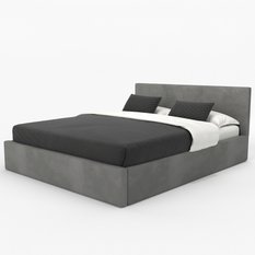 Łóżko tapicerowane do sypialni basic 120x200x88 cm łóżko podwójne z pojemnikiem szare - Miniaturka zdjęcia nr 8