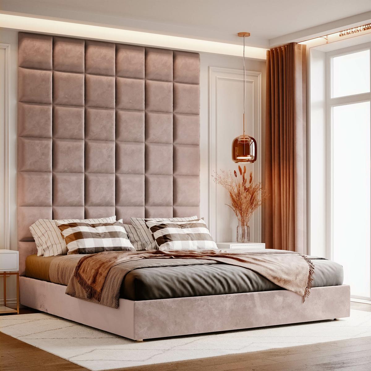 Panele tapicerowane 30x30 na ścianę magic velvet pudrowy róż nr. 5