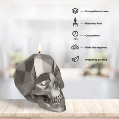 Świeca Skull Low-Poly Brass Big - Miniaturka zdjęcia nr 5