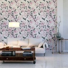 Tapeta do sypialni malowane kwiaty MAGNOLIA natura  - Miniaturka zdjęcia nr 3