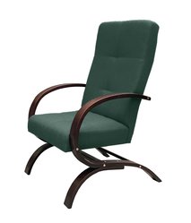 Fotel Finka 65x109x75 cm do salonu zielony ciemny orzech