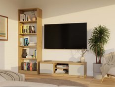 Szafka RTV Malwa 36x120x40 cm do salonu dąb artisan kaszmir beż - Miniaturka zdjęcia nr 6