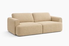 Kanapa z funkcją spania ITALY 253x110x71 cm FLOW trzyosobowa sofa rozkładana beżowa - Miniaturka zdjęcia nr 2