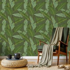 Tapeta Liście Bananowca, Dekoracja Zielona do Salonu - Miniaturka zdjęcia nr 3