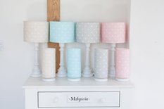 Lampka nocna Lovely Dots 13x32 cm abażur w kropki do pokoju dziecięcego ze ściemniaczem różowa drewno olejowane - Miniaturka zdjęcia nr 7