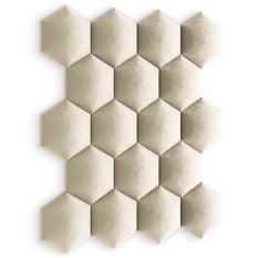 Panele tapicerowane 35x40 cm hexagon magic velvet kremowy - Miniaturka zdjęcia nr 6