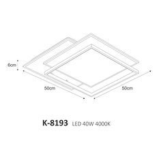Plafon K-8193 LAGOS 50x6x50 cm do salonu lub pokoju czarno-biały - Miniaturka zdjęcia nr 5
