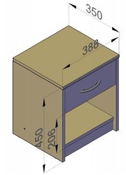 Szafka Nocna Sn01 45x39x35 cm dąb sonoma do sypialni  - Miniaturka zdjęcia nr 4