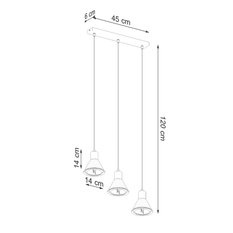 Lampa wisząca TAZILA 3 biała 120x14x45cm nowoczesna ES111 do salonu - Miniaturka zdjęcia nr 4