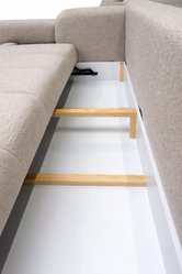 Kanapa rozkładana trzyosobowa z funkcją spania Mediolan 250x112x90 cm sofa z funkcją spania tkanina LOOP kremowa - Miniaturka zdjęcia nr 9