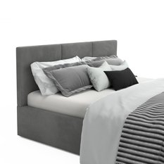 Łóżko tapicerowane do sypialni 180x200x100 cm podwójne z pojemnikiem modne szare - Miniaturka zdjęcia nr 12